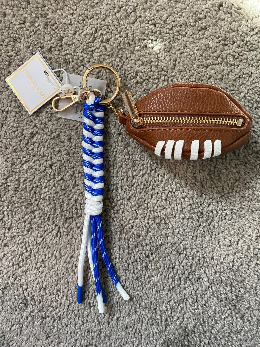 New Shiraleah Football Bag Charm Key Ring